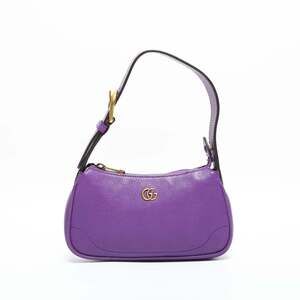 GUCCI Purple Leather Shoulder Bag